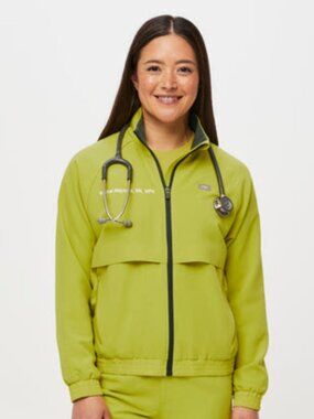 Women's Sydney Scrub Jacket in Limeade (Figs)